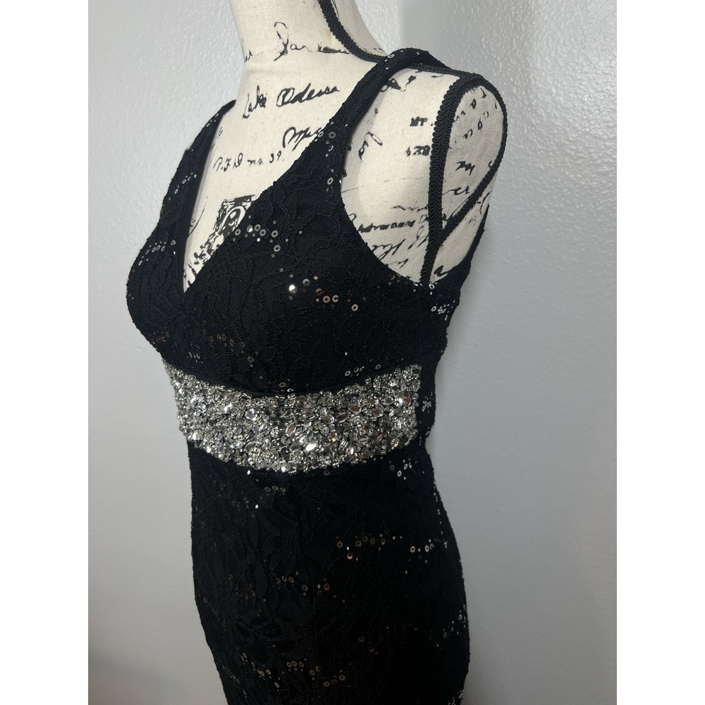 My Michelle Dress Juniors 7 Black Maxi Beaded Gown PROM 2026